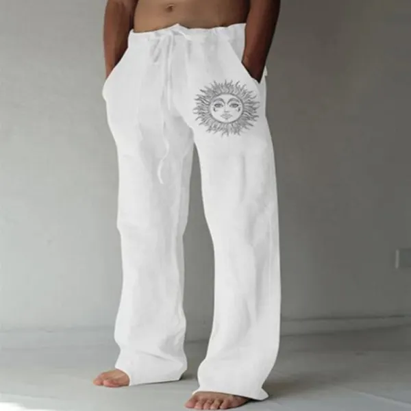 Holiday Style Cotton And Linen Pants - Salolist.com 