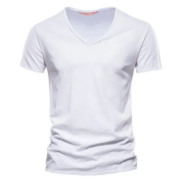 Men's Outdoor Comfortable Breathable V-Neck Short Sleeve T-Shirt - Kalesafe.com 