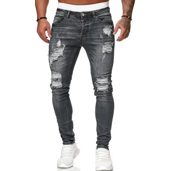 Men's Stylish Sporty Casual Sporty Streetwear Comfort Jeans Trousers Denim Daily Sports Pants - Elementnice.com 