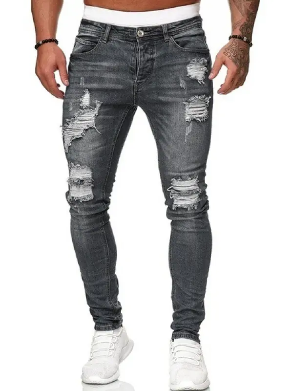 Men's Stylish Sporty Casual Sporty Streetwear Comfort Jeans Trousers Denim Daily Sports Pants - Pragmaace.com 