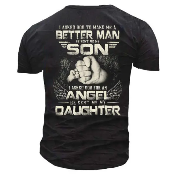 Being A Father Is An Honour Men's Outdoor Tactical Cotton T-Shirt - Cotosen.com 