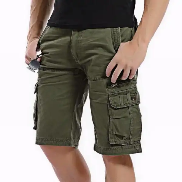 Men's Zip Multi-pocket Cotton Cargo Shorts - Wayrates.com 