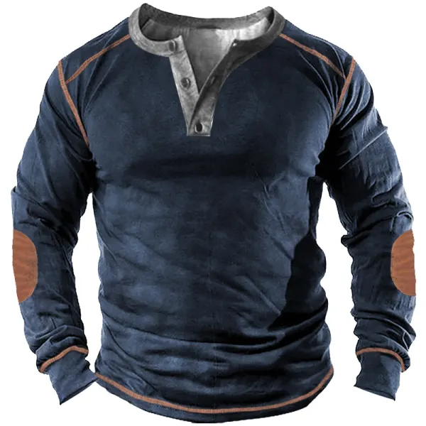 Men's Outdoor Retro Tactical Henley Long Sleeve Shirt - Wayrates.com 