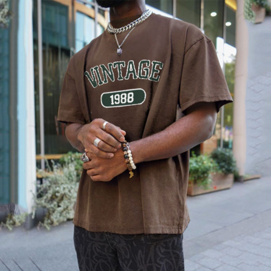 

Men's Vintage Print Casual T-Shirt