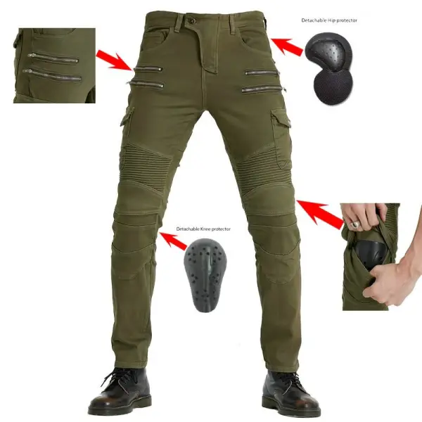 Men's Double Zipper Motorcycle Racing Anti-Drop Riding Pants - Wayrates.com 