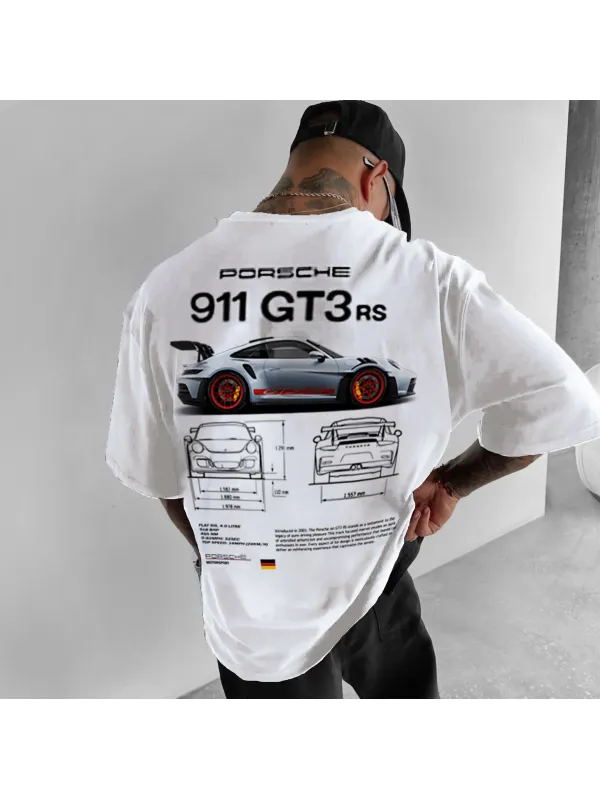 Unisex 911 GT3 RS Racing Street Wear Printed T-shirt - Spiretime.com 