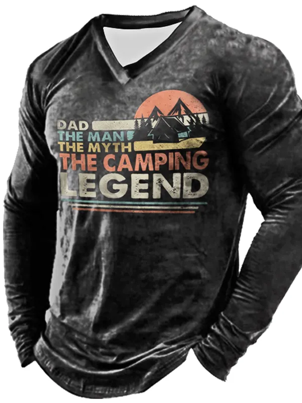 Men's Outdoor Camping Retro Fun T-Shirt - Menbarn.com 