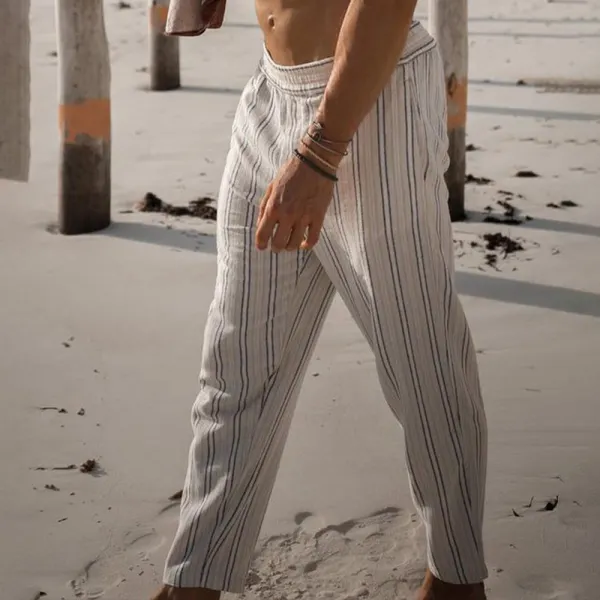Linen Beach Casual Men's Trousers - Spiretime.com 
