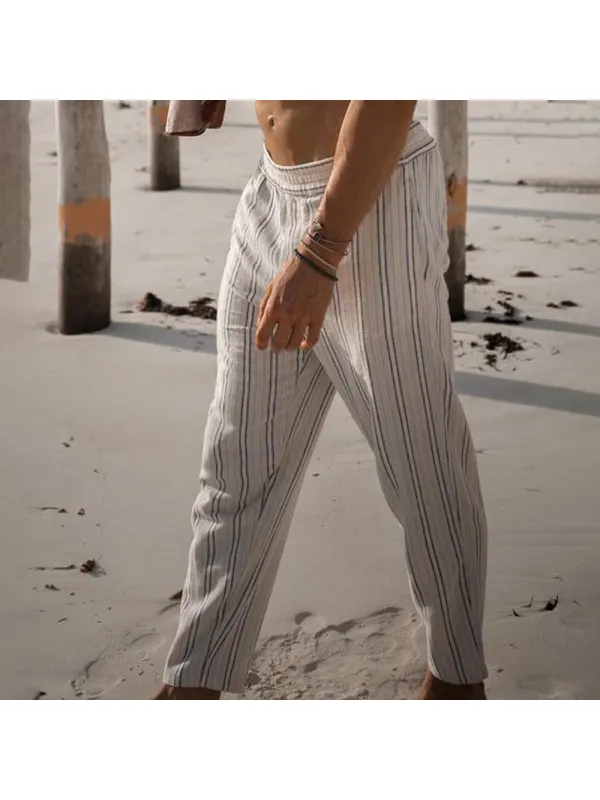 Linen Beach Casual Men's Trousers - Timetomy.com 