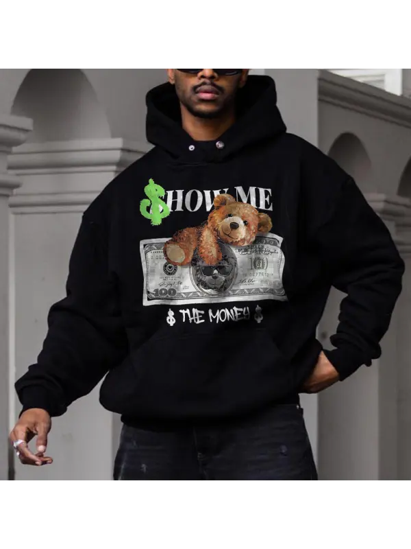 Teddy Bear Print Men's Sweatshirt - Anrider.com 