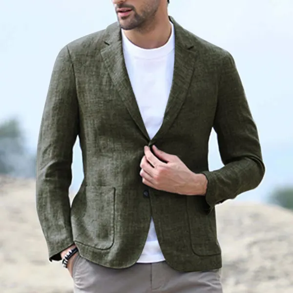 Men's Casual Fashion Solid Color Blazer - Keymimi.com 