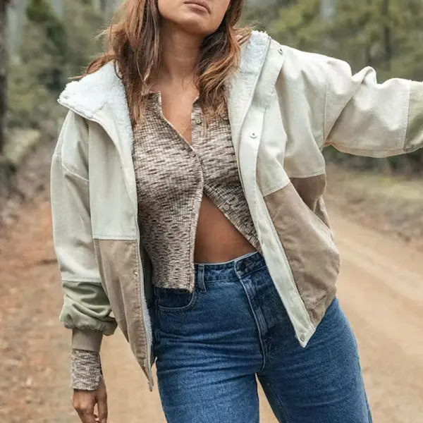 Women Autumn And Winter Aztec Fleece Parker Jacket - Spiretime.com 