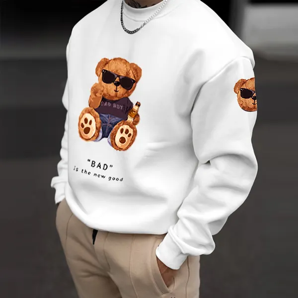 Bad Is The New Good Vintage Teddy Bear Men's Casual Sweatshirt Only $30.89 - Wayrates.com 