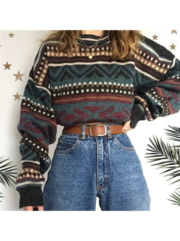 Autumn Winter Vintage Women Sweater - Localziv.com 