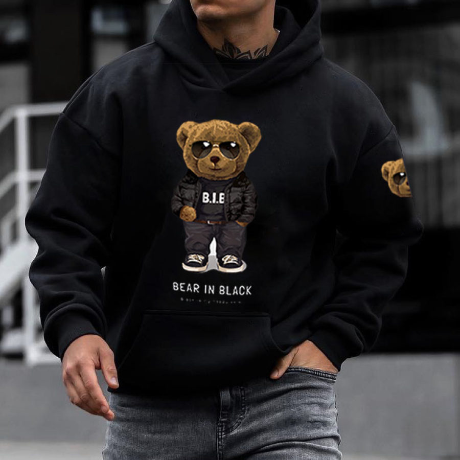 

Teddy Bear Men's Casual Hooded Sweatshirt