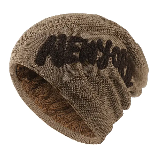 New York Embroidered Men's Fleece Warm Knitted Hat Only $8.89 - Wayrates.com 