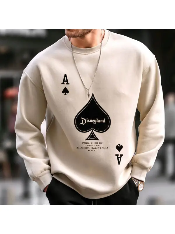Poker Creative Art Print Crew Neck Sweatshirt - Cominbuy.com 