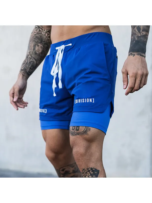 Men's Casual Sports Pants Fitness Running Double-layer Multi-sports Shorts Seaside Vacation Beach Pants - Anrider.com 