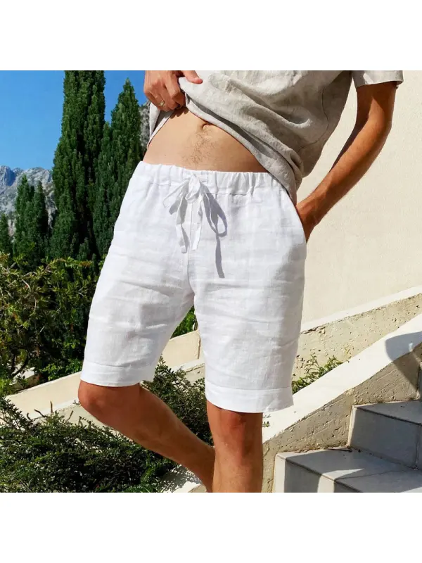 Casual Simple Linen Beach Shorts - Localziv.com 