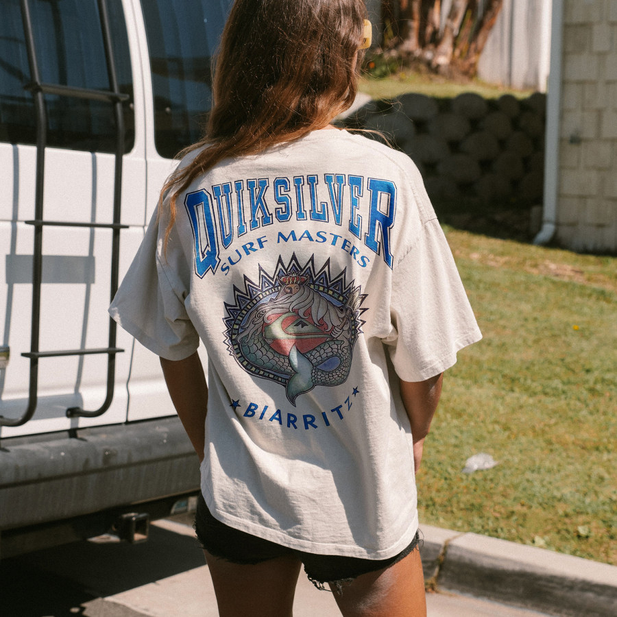 

Casual Vintage Print Surf T-Shirt