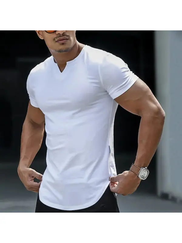 V-neck Men's Casual T-shirt Tops - Timetomy.com 