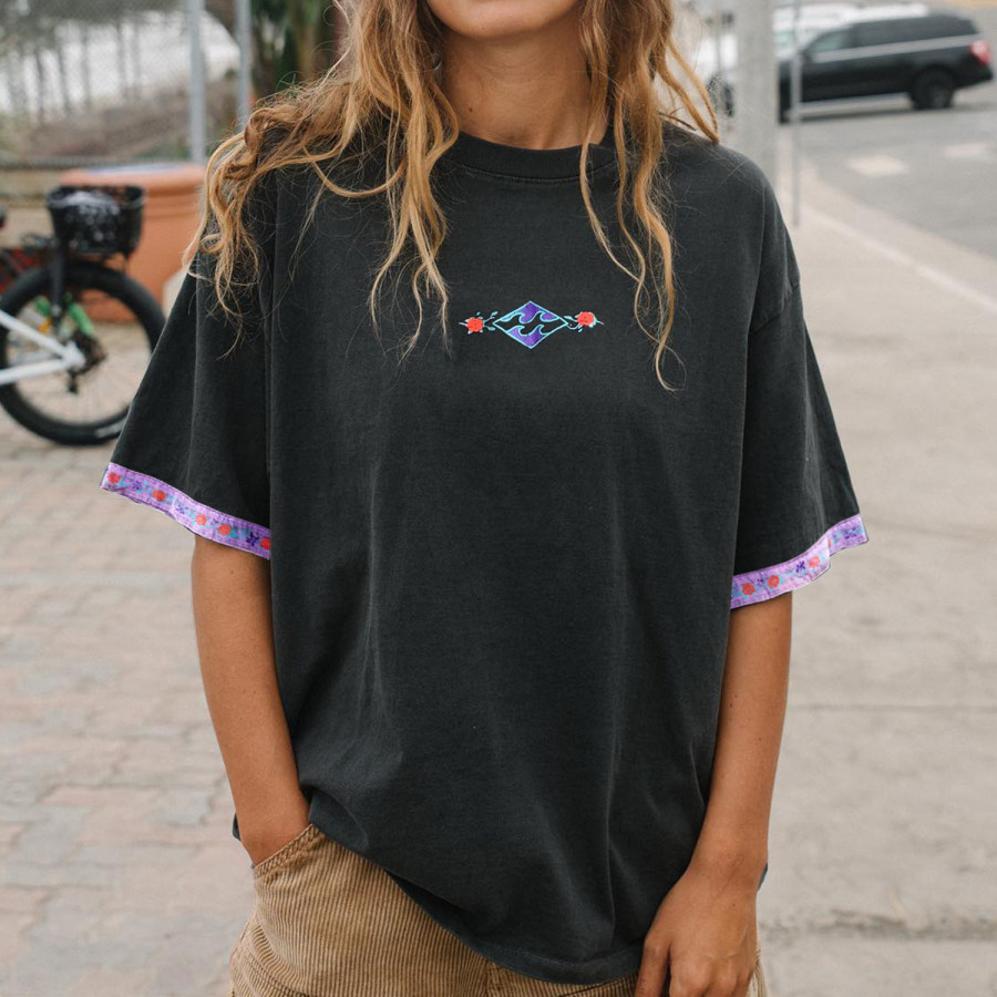 

Casual Vintage Print Surf T-Shirt