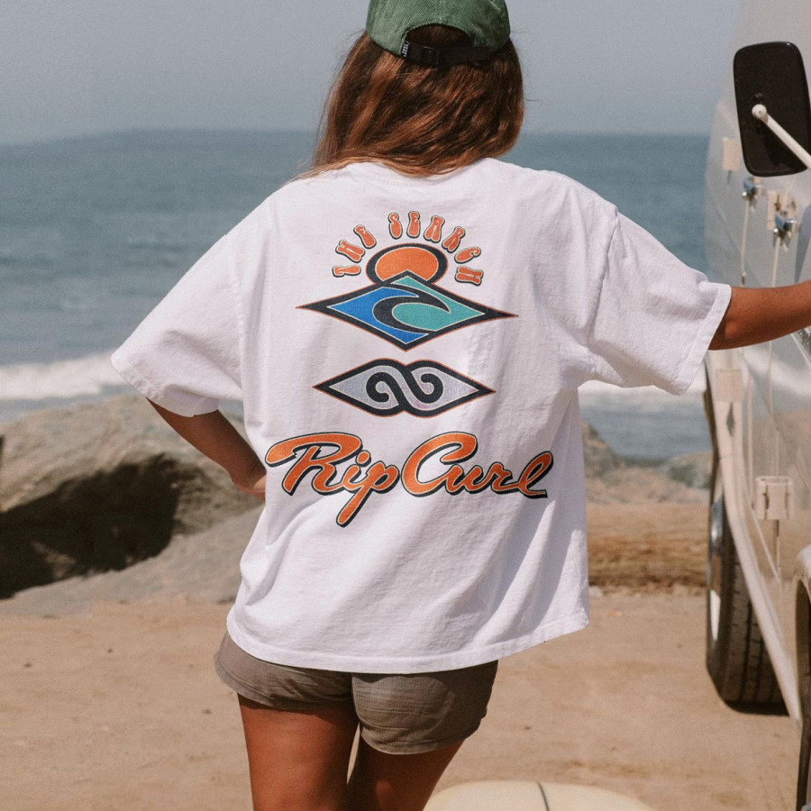 

Relaxed Vintage Print Surf T-Shirt