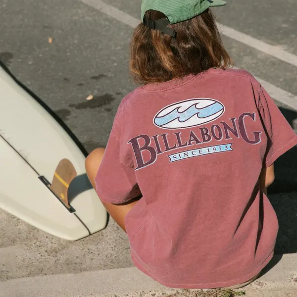 Relaxed Vintage Print Surf T-Shirt - Wayrates.com 