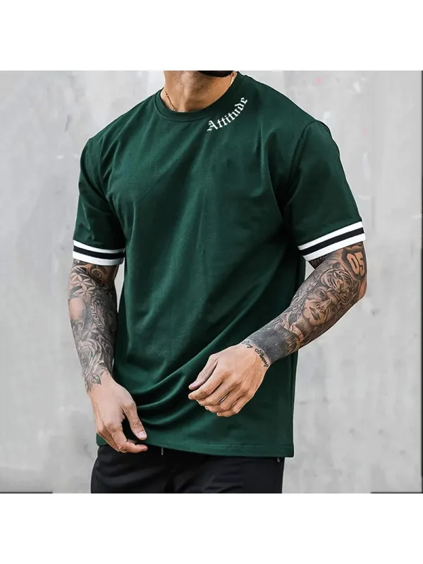 Men's Letter Printed Short Sleeve T-shirt - Localziv.com 