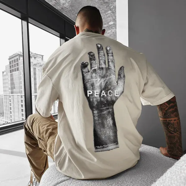 Men's Oversized 'Peace' T-Shirt - Keymimi.com 