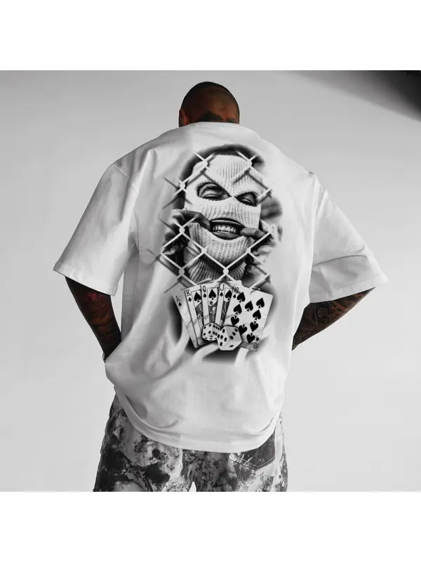 Men's Printed Fashion Plus Size Versatile T-Shirt - Realyiyi.com 