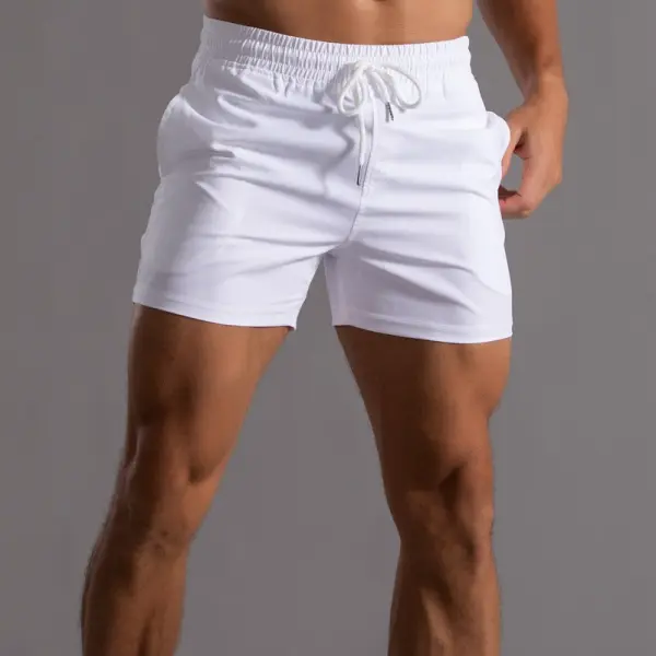 Men's Casual Solid Color Lace-up Shorts - Spiretime.com 
