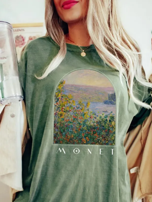 Monet Shirt Gifts Painting Collage Aesthetic Clothing - Hoplady.chimpone.com 