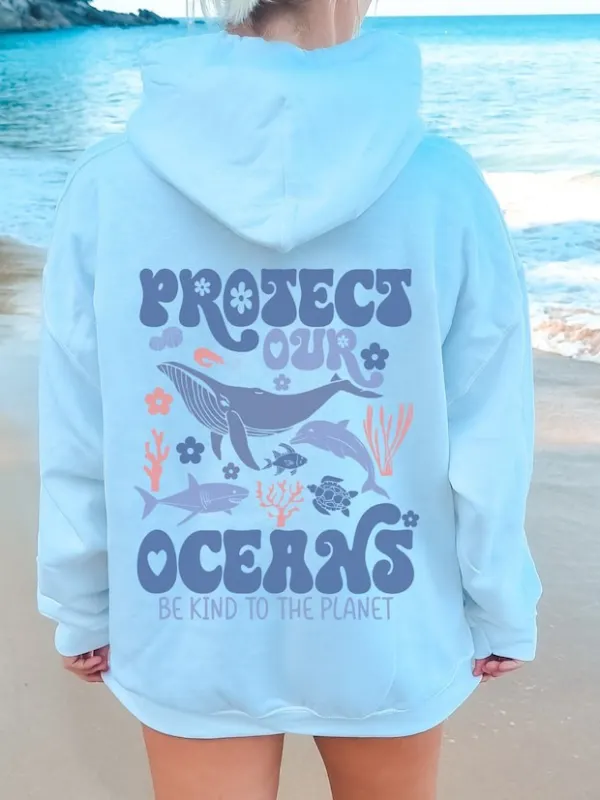 Protect Our Oceans Trendy Surfing Hoodie - Aptkoi.com 