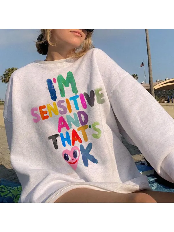 Oversized Colorful Lettering Graffiti Sweatshirt - Realyiyishop.com 