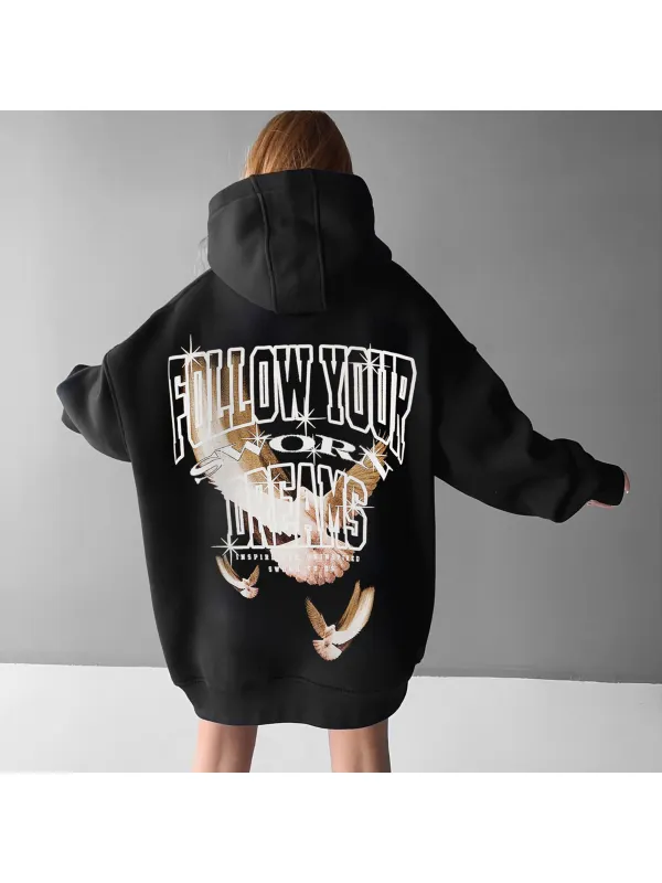 Oversize Follow Your Dreams Hoodie - Anrider.com 