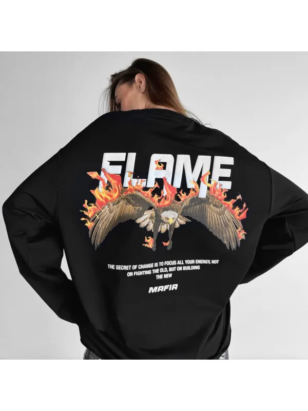 Oversize Flame Sweatshirt - Anrider.com 