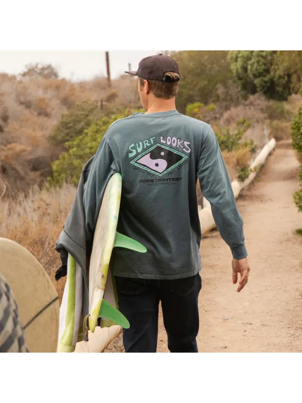 Summer Surf Retro Casual Long Sleeve Tee - Aptkoi.com 