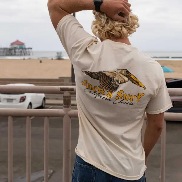 Men's Vintage 90s California Classic Surf Beach Short Sleeve T-Shirt - Nicheten.com 