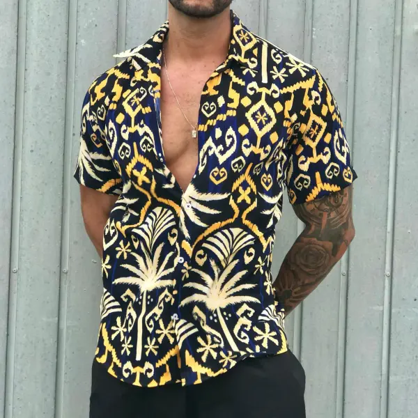 Floral Hawaiian Short Sleeve Shirt - Jumbochic.com 