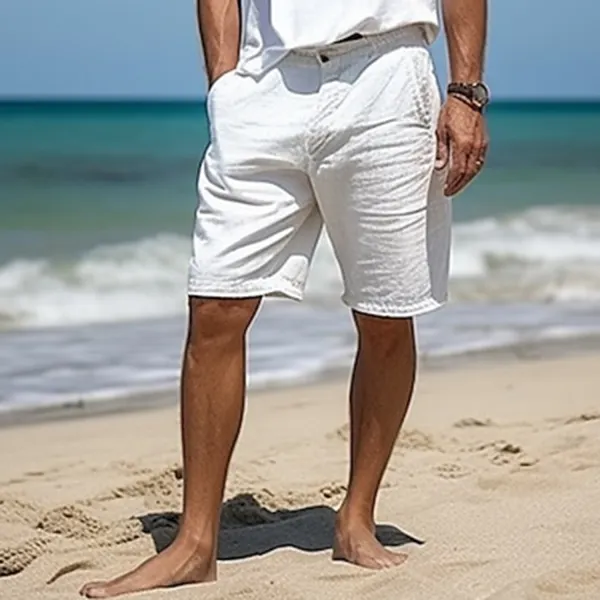 Comfortable Linen Drawstring Resort Shorts - Localziv.com 