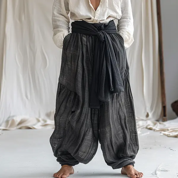 Men's Oversized Linen Pants - Ootdyouth.com 