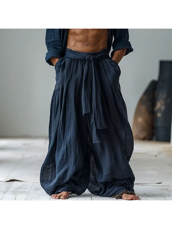 Men's Oversized Breathable Linen Pants - Spiretime.com 