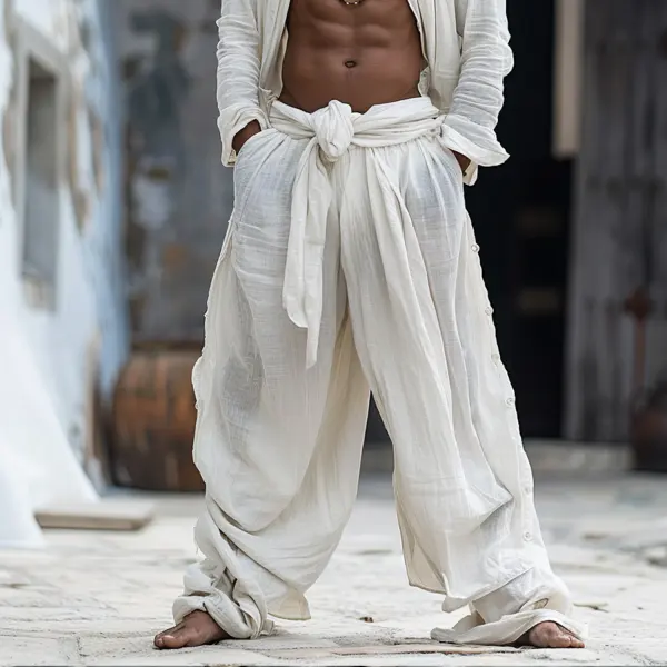 Men's Oversized Linen Casual Pants - Keymimi.com 