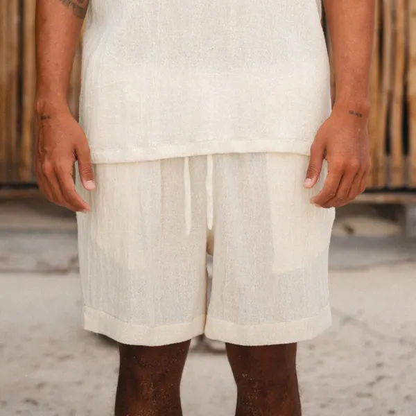 Beach Holiday Casual Linen Shorts - Yiyistories.com 