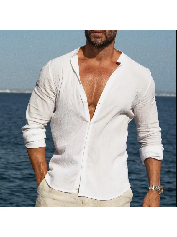 Comfortable Cotton Summer Vacation Everyday Shirt With Chest Pocket - Timetomy.com 