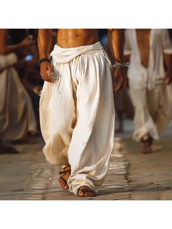 Men's Holiday Tulum Linen Loose Casual Pants - Timetomy.com 