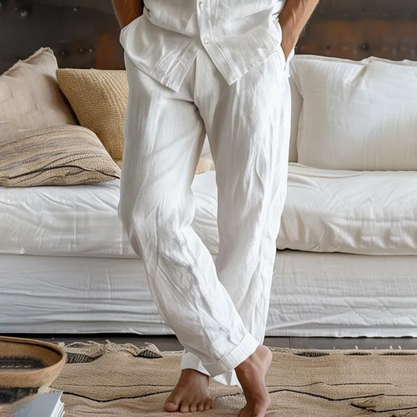Comfortable Cotton And Linen Men's Trousers - Yiyistories.com 