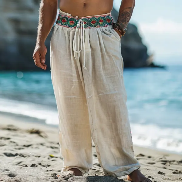 Retro Loose Breathable Men's Linen Casual Pants - Yiyistories.com 