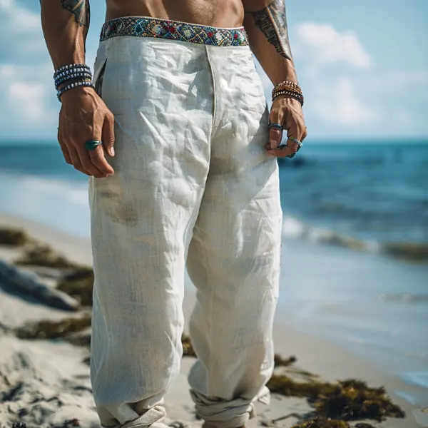 Retro Loose Breathable Men's Linen Casual Pants - Yiyistories.com 